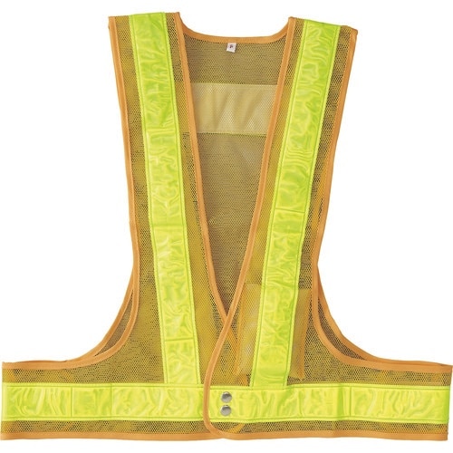 緑十字 LED安全ベスト 黄メッシュ地/黄LED/
