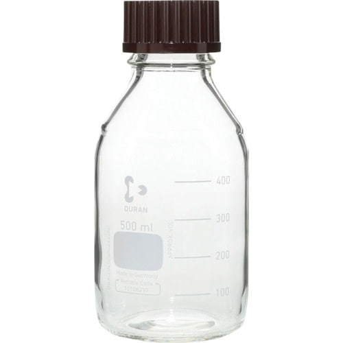 SIBATA 耐熱ねじ口びん 赤キャップ付 500