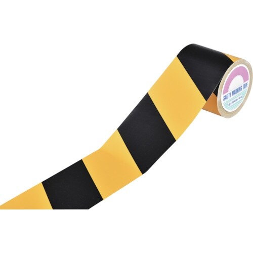 緑十字 トラ柄テープ(手で切れるタイプ) 黄/黒