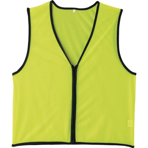緑十字 メッシュ安全ベスト 蛍光イエロー フリーサ