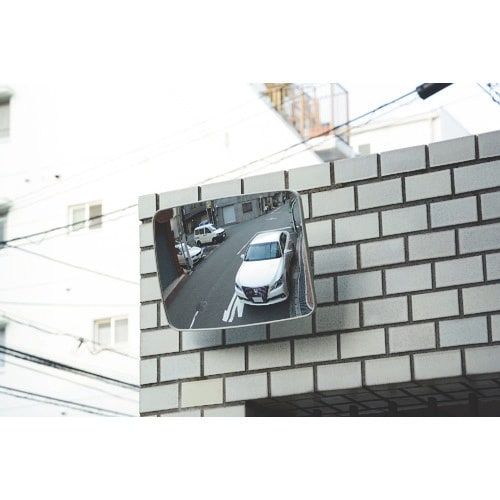 光 ガレージミラー角型400mm×300mmグレー