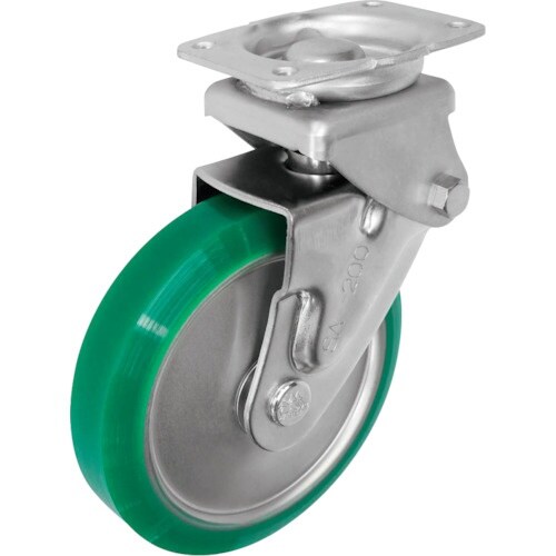 シシク 緩衝キャスター 固定 200径 ウレタン車