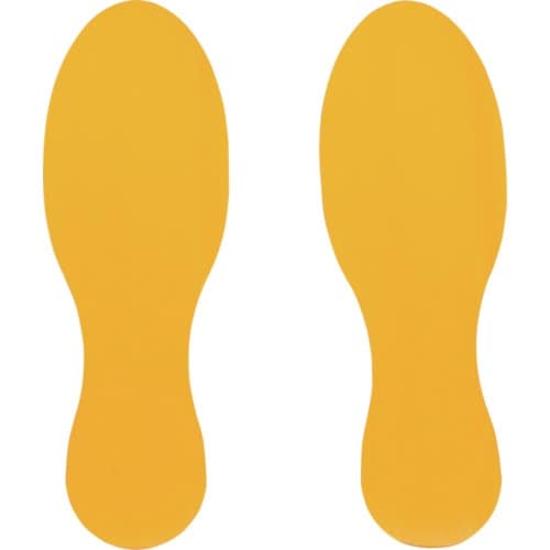 緑十字 路面用足型ステッカー(ラインプロ) 黄 L