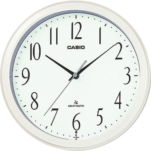 カシオ 電波掛け時計 直径268mm パールホワイ