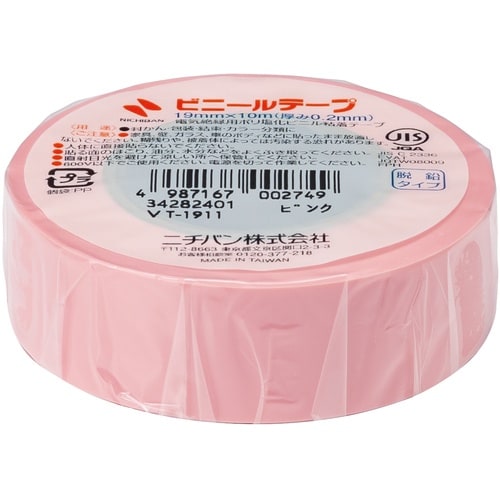 ニチバン ビニールテープピンク19mmX10m 1