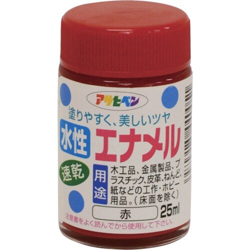 アサヒペン 水性エナメル 25ML 赤