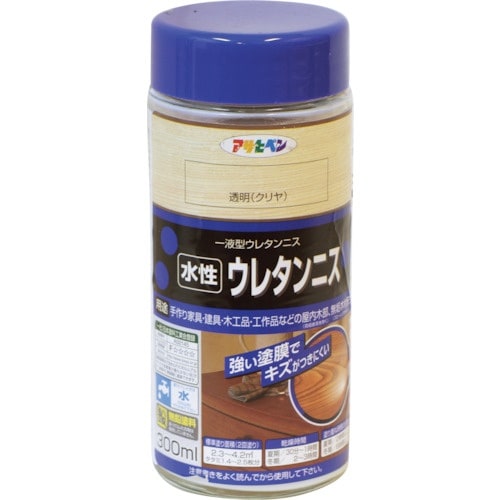 アサヒペン 水性ウレタンニス 300ML 透明(ク