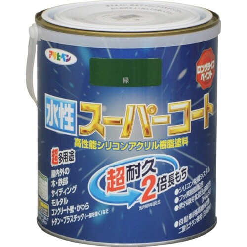 アサヒペン 水性スーパーコート 1.6L 緑