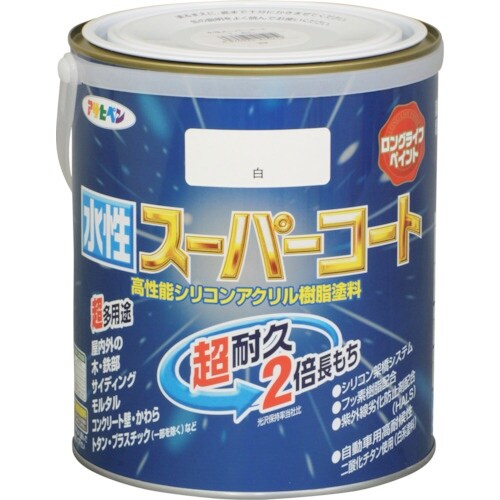 アサヒペン 水性スーパーコート 1.6L 白