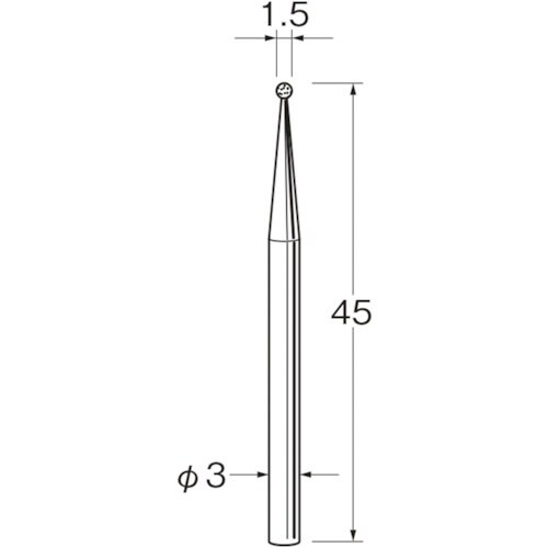 リューター 軸付電着ボラゾン砥石N1015