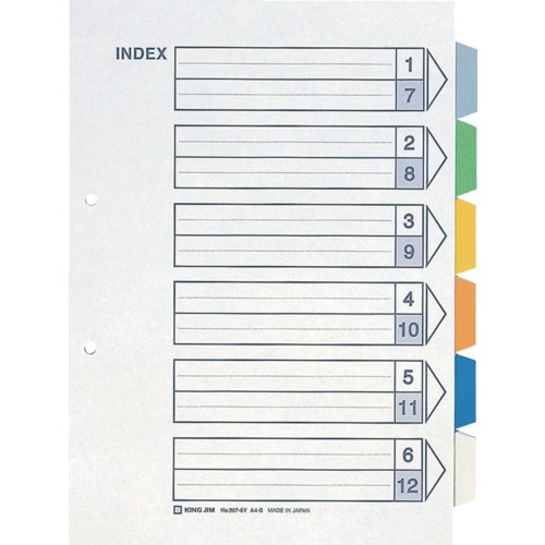 KING JIM カラ−インデックス A4タテ型