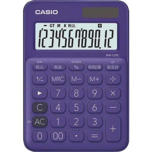 カシオ カシオミニジャスト型カラフル電卓 パープル