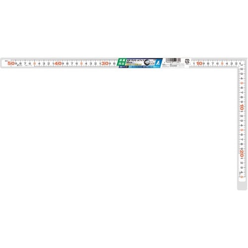 シンワ 曲尺平ぴた ホワイト 50cm 表裏同目