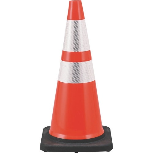 緑十字 カラーコーン 赤/白反射シート PVCコー