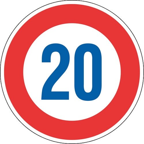 緑十字 道路標識(構内用) 制限速度20キロ 道路