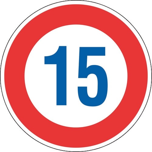 緑十字 道路標識(構内用) 制限速度15キロ 道路