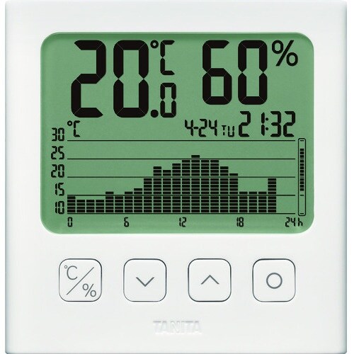 TANITA グラフ付きデジタル温湿度計 白色