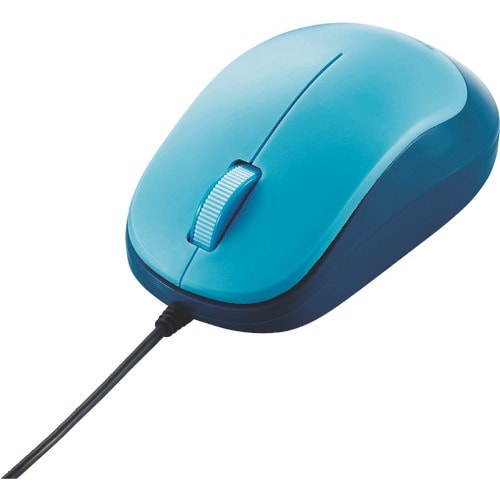 ELECOM 3ボタンBlueLED有線マウス ブ