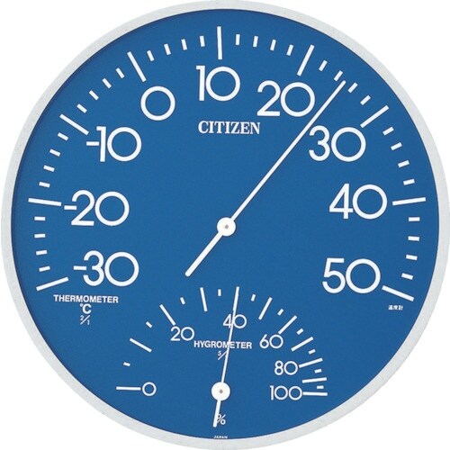 シチズン 温湿度計 ブルー φ300*39