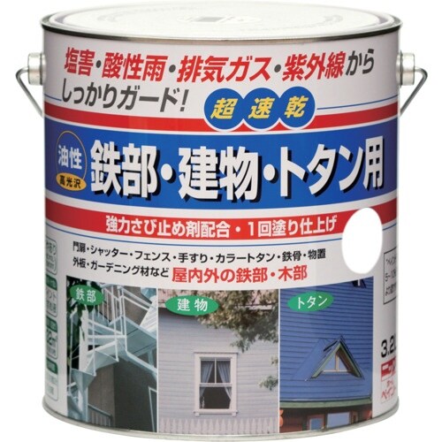 ニッぺ 油性鉄部・建物・トタン用 3.2L ホワイ
