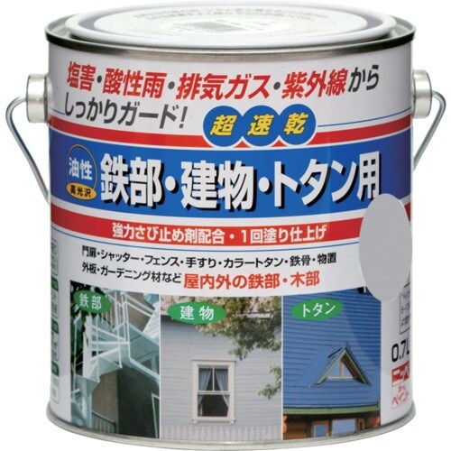 ニッぺ 油性鉄部・建物・トタン用 0.7L グレー
