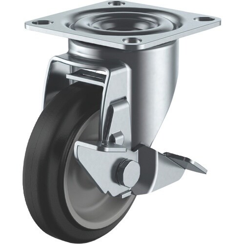 ユーエイ プレート式 自在 キャスター グレーゴム