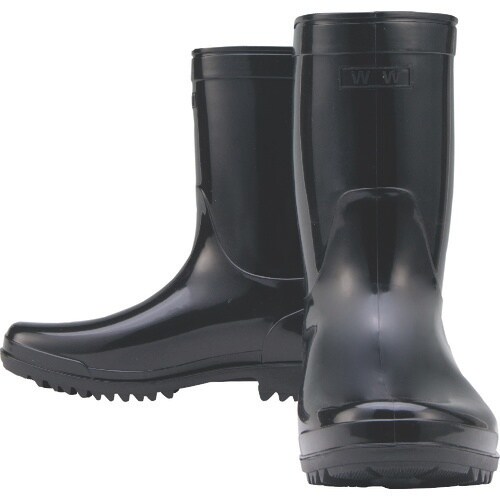 おたふく WW724 作業半長靴・黒 (PVC)