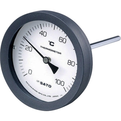 佐藤 バイメタル式温度計 BM−T−100P 0ー