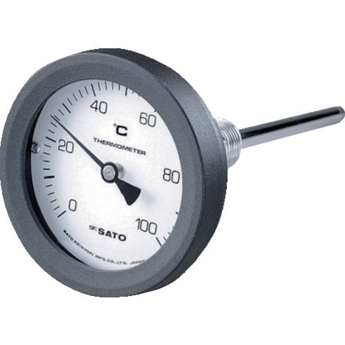 佐藤 バイメタル式温度計BM−T−75P 0ー10