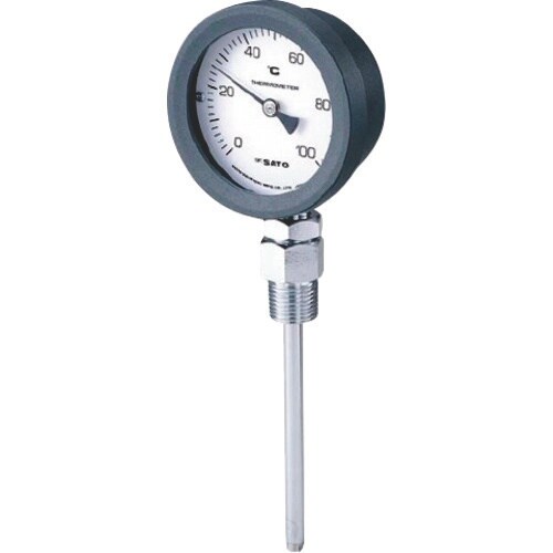 佐藤 バイメタル式温度計 BM−S−75P 0ー5