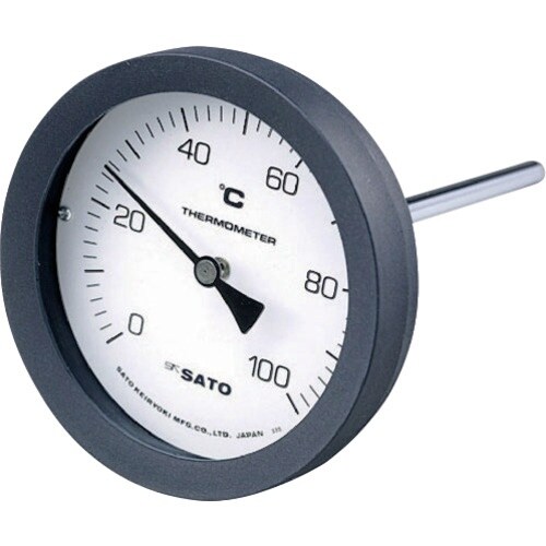 佐藤 バイメタル式温度計 BM−T−100P 0ー