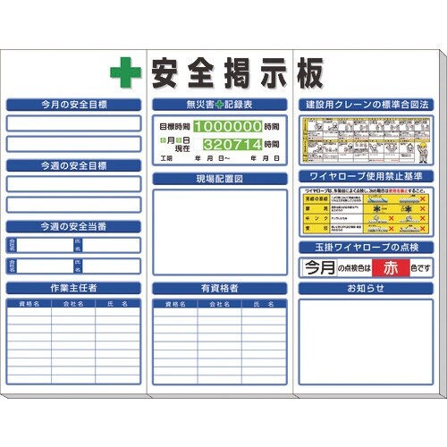 ユニット ◎安全掲示板(中)標準タイプ