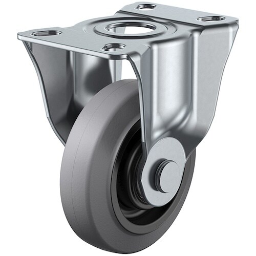 ユーエイ プレート式 固定 キャスター グレーゴム