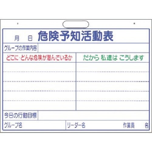 つくし 軽量ホワイトボード 危険予知活動表 項目連