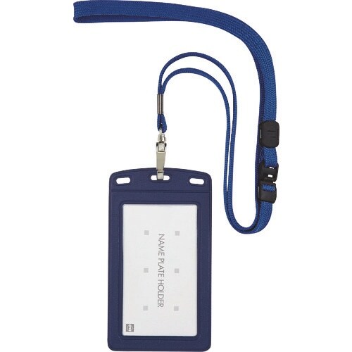 OP 吊り下げ名札 レザー調 タテ名刺 1枚 青