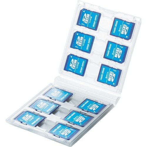 SANWA SDカードケース(12枚収納・クリア)