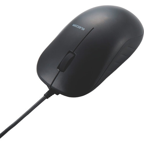 ELECOM 有線3ボタン赤色LEDマウス ブラッ