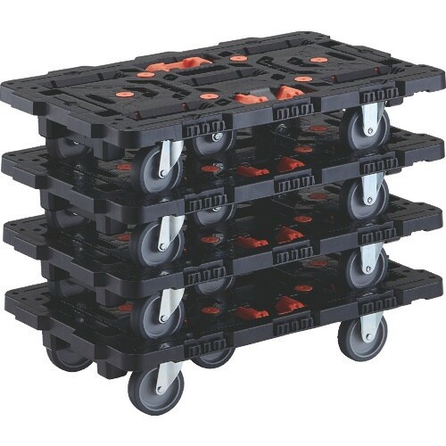 TRUSCO まとめ買い 連結式樹脂製平台車 ビー