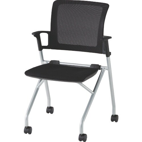 TRUSCO コンパクトミーティングチェア ブラッ