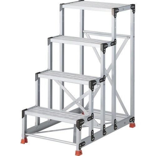 TRUSCO 作業用踏台 アルミ製・グレーチング仕