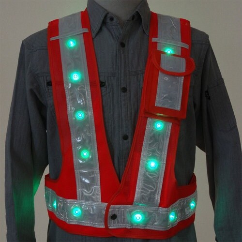 ミズケイ 多機能ベスト「光るんです」緑LEDタイプ
