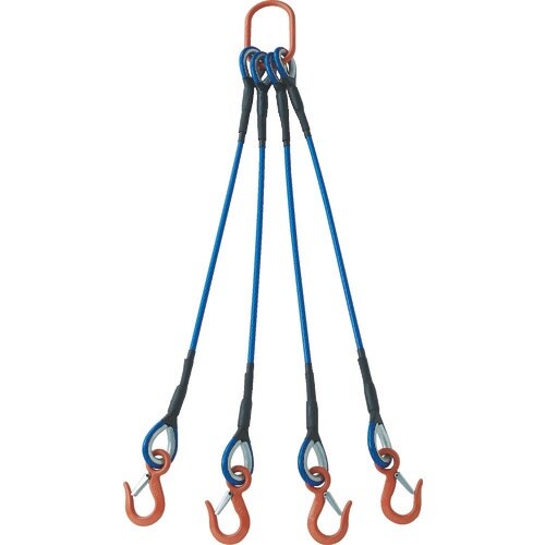 TRUSCO 4本吊玉掛ワイヤロープスリング(カラ