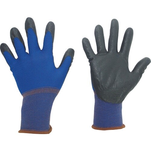 ミドリ安全 薄手ニトリルコーティング背抜き手袋 S