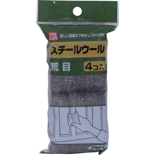 アサヒペン PCスチールウール 荒目4個入