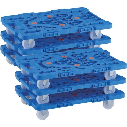 TRUSCO まとめ買い 樹脂製平台車 連結式ルー