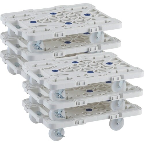 TRUSCO まとめ買い 樹脂製平台車 連結式ルー