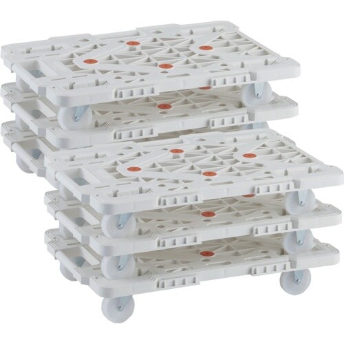 TRUSCO まとめ買い 樹脂製平台車 連結式ルー