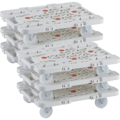 TRUSCO まとめ買い 樹脂製平台車 連結式ルー