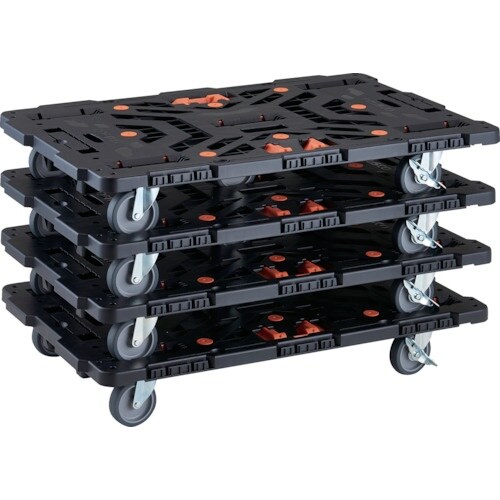 TRUSCO まとめ買い 連結式樹脂製平台車 ビー