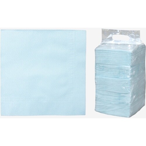大黒 カラーナフキン 四ツ折 ブルー 500枚パッ
